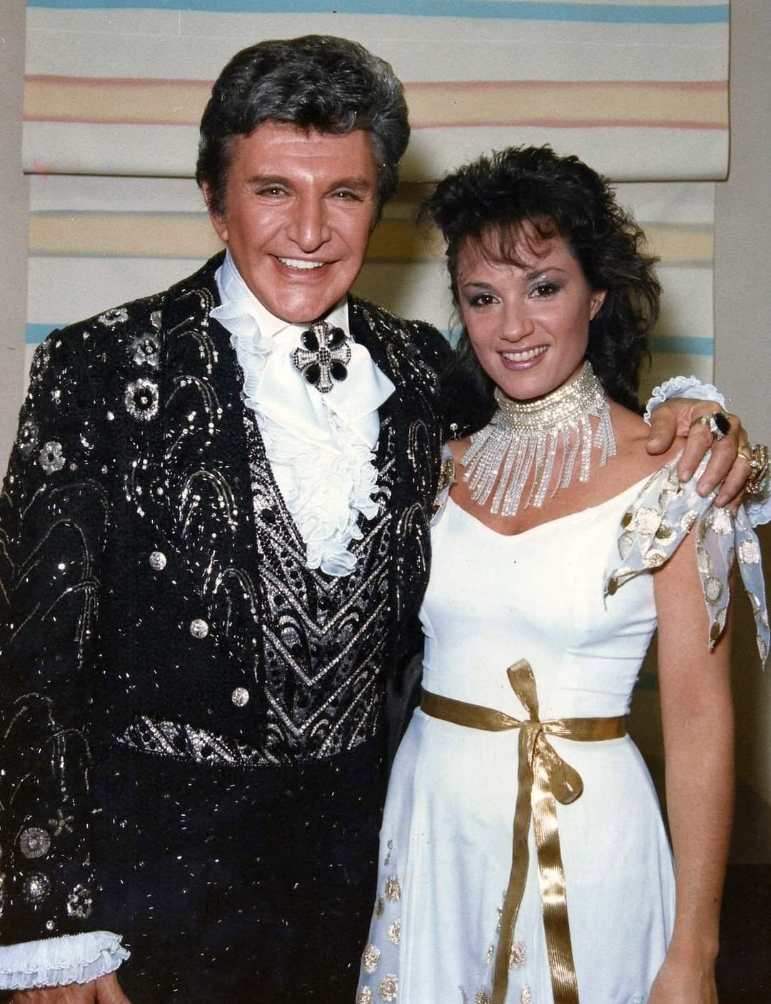 Lisa Addeo with Liberace in 1985. From Liberace Fan Club Facebook page.